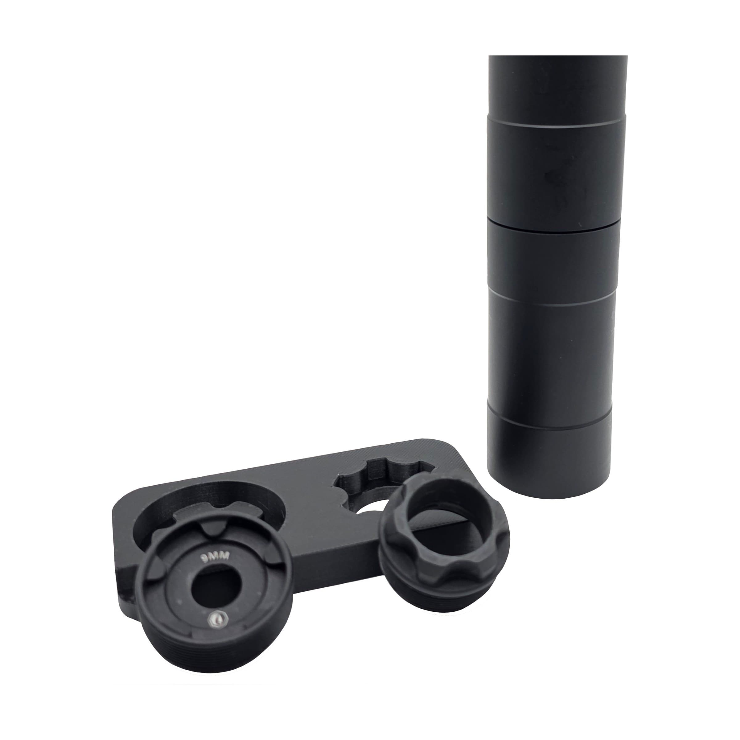 2-in-1 suppressor wrench with suppressor tube and mount