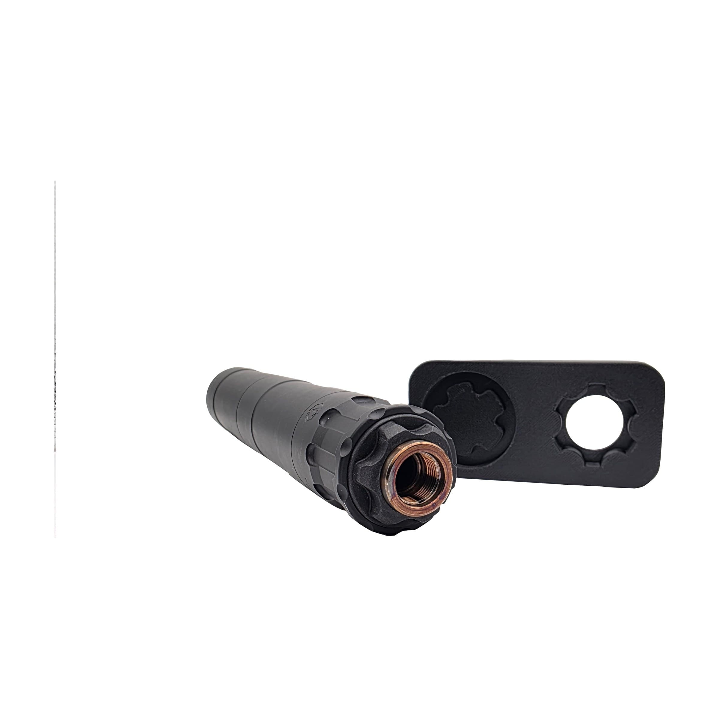 2-in-1 suppressor wrench with end caps and mount