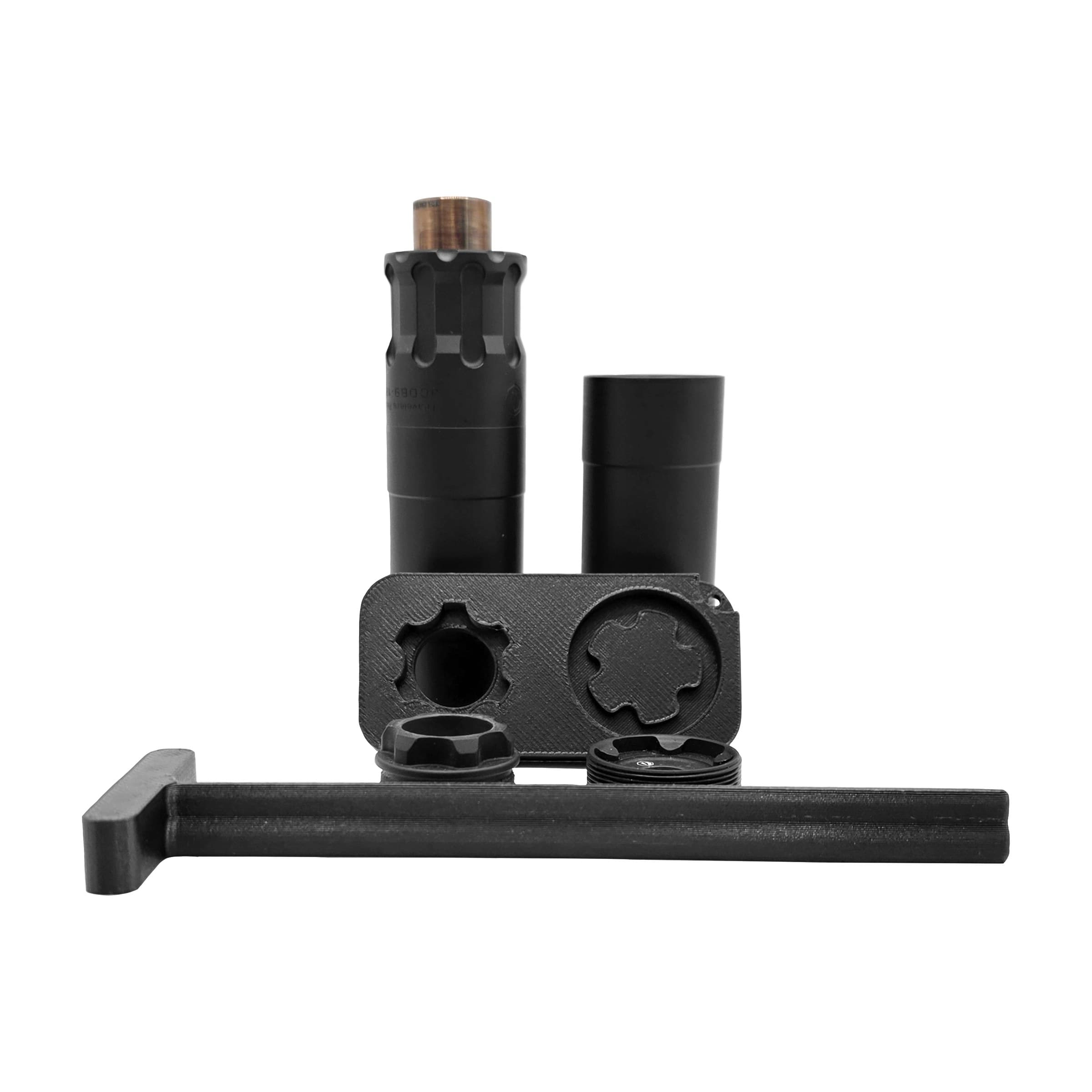 2-in-1 wrench, baffle punch and suppressor host