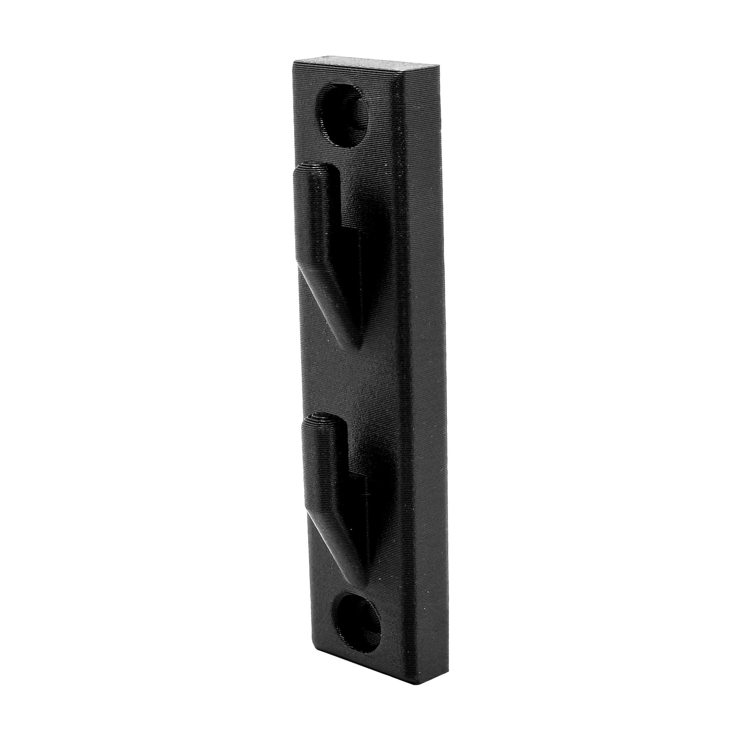 KeyMod flush wall mount, three-quarter view showing both hooks