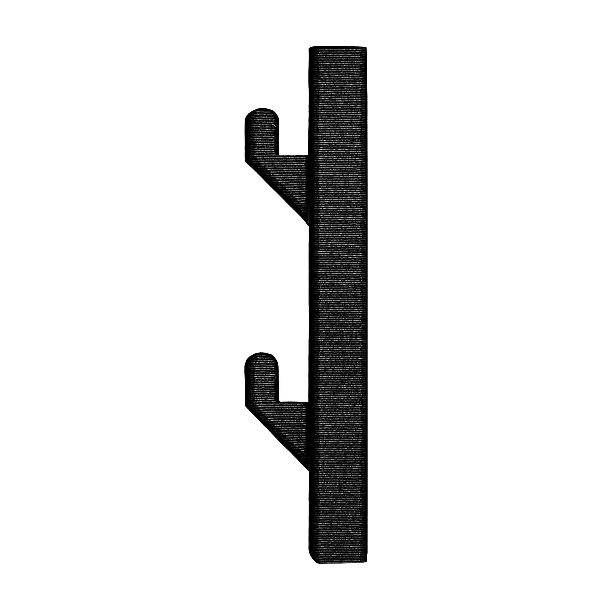 KeyMod flush wall mount, side profile with hook geometry