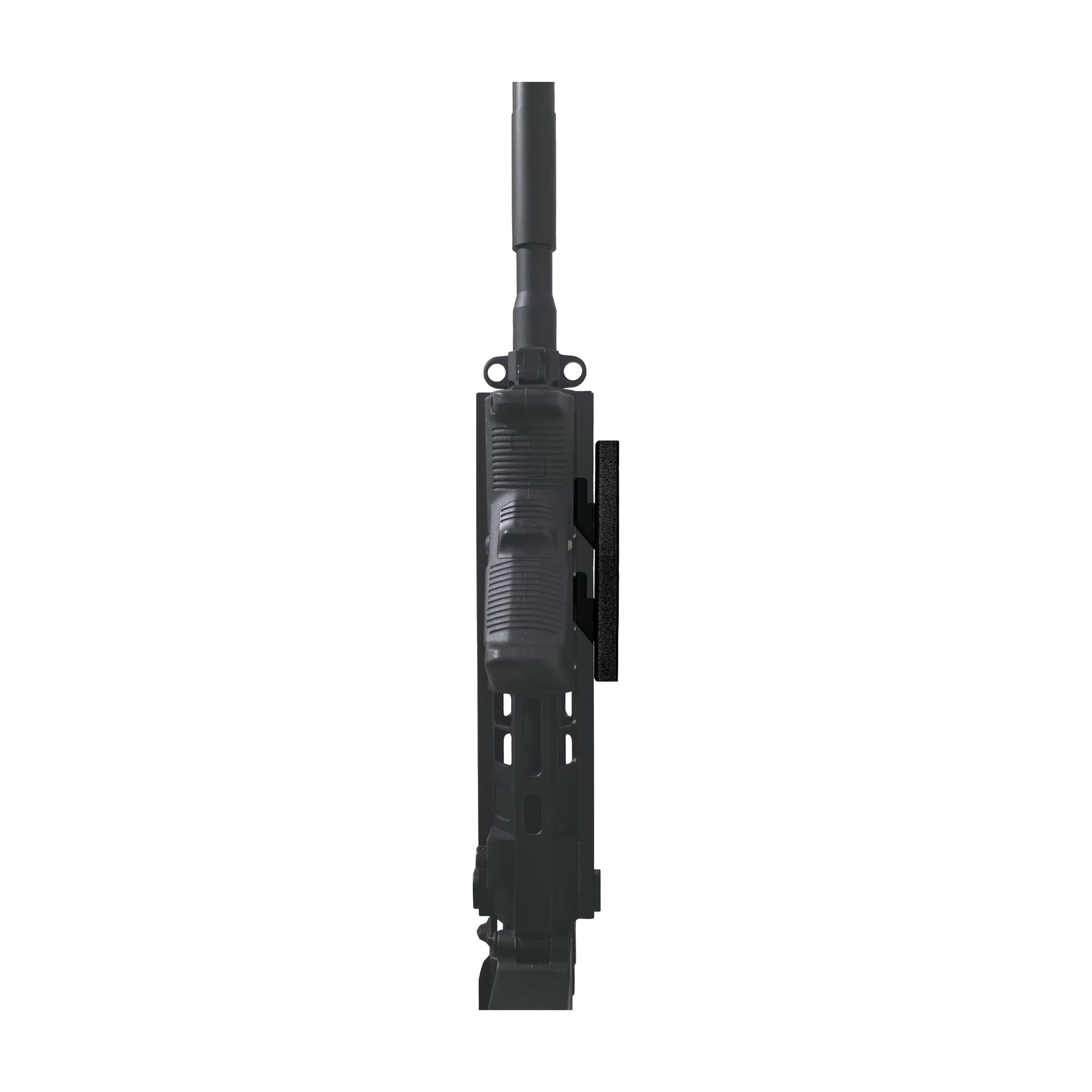 AR rifle hanging from an M-LOK flush wall mount